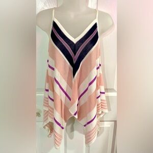 Vintage Asymmetrical Striped Top